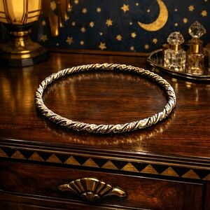 SHINY 7.5" Sterling SILVER 925 San Marco Twisted ROPE BANGLE Bracelet